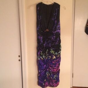 Electric silk Italian evening dress